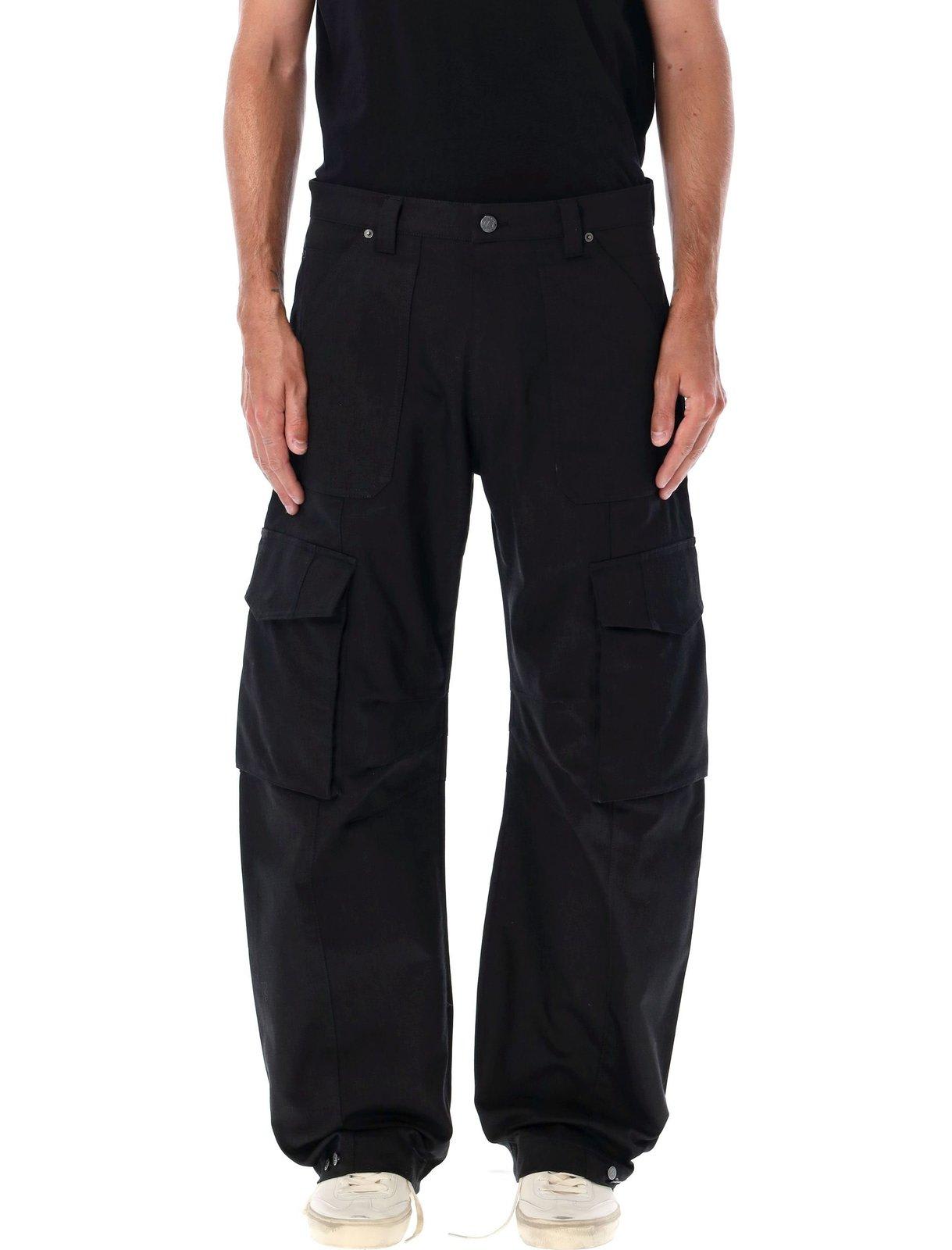 Shop Golden Goose Straight-leg Cargo Trousers In Black