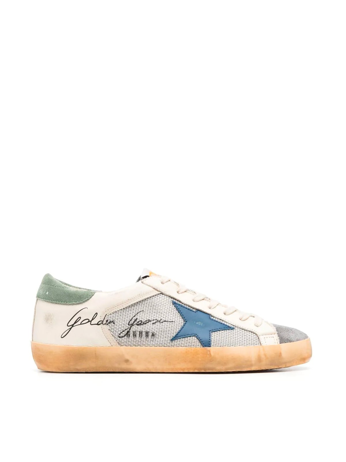 Golden Goose Super-star Net And Nappa Upper With Trim Suede Toe