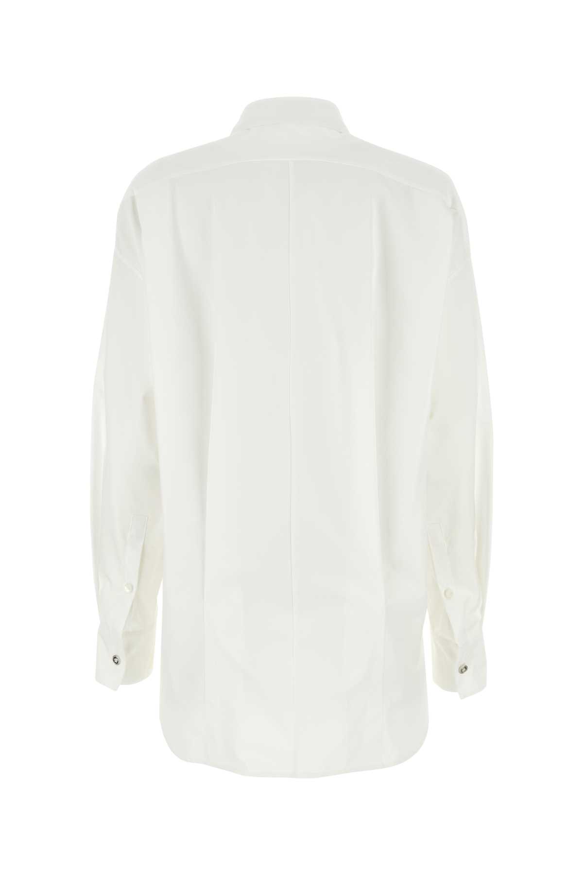 Shop Versace White Poplin Oversize Shirt In 1w000