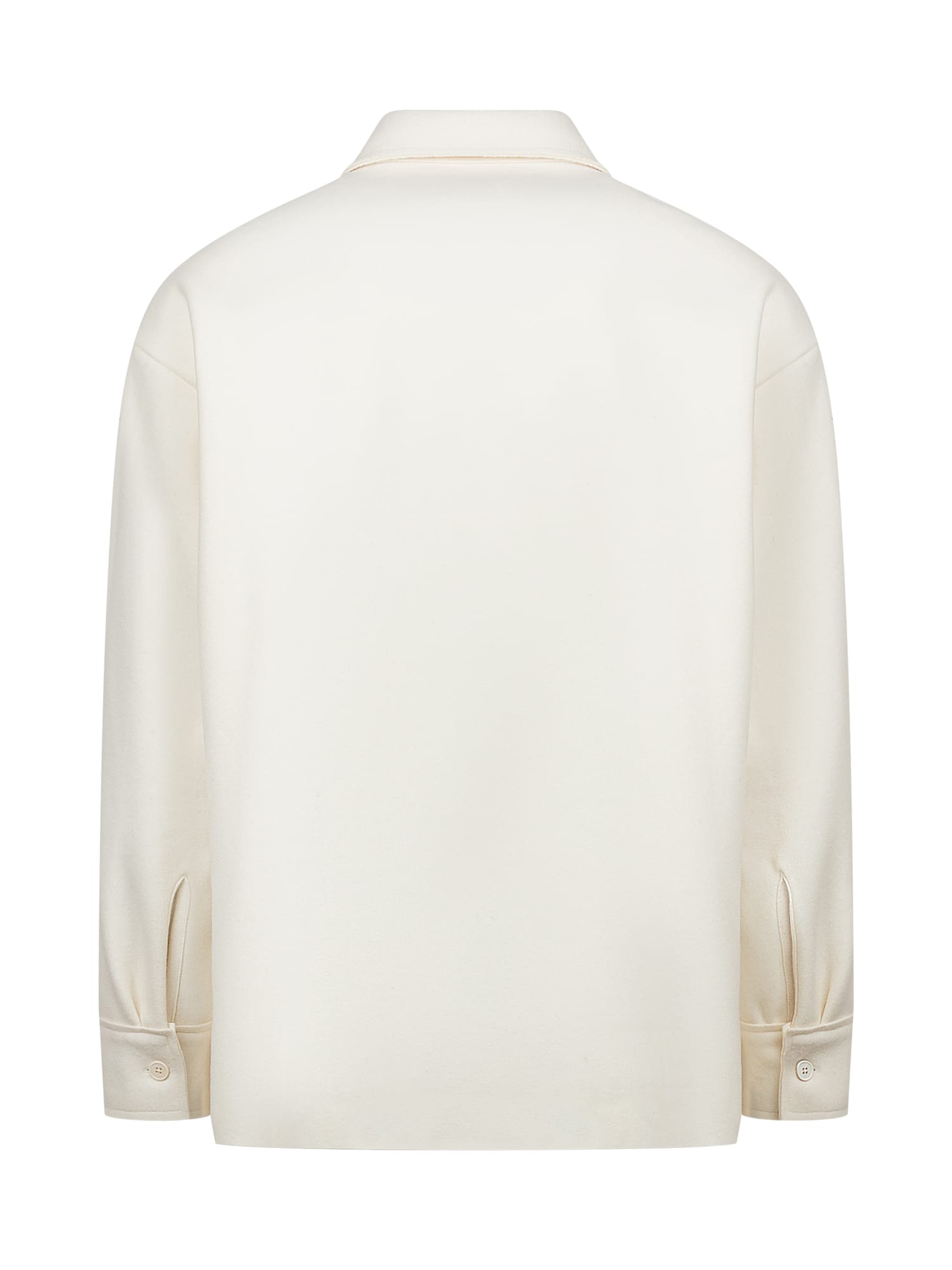 Jil Sander Button-up Cotton Overshirt In Chalk