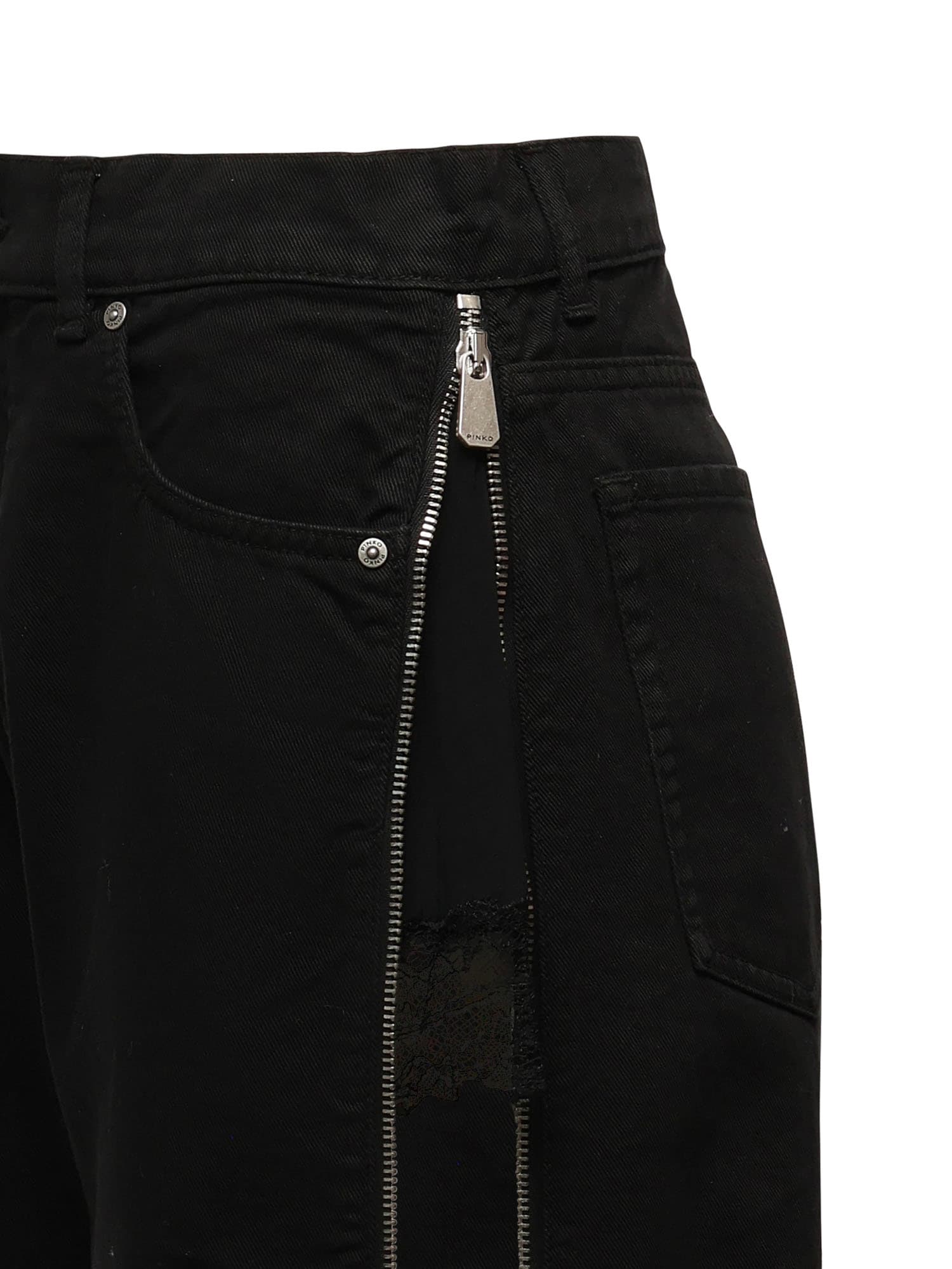 Pinko Wanda Jeans With Side Zips In Black