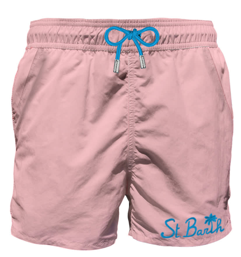Mc2 Saint Barth Pink Man Swim Shorts With Pocket