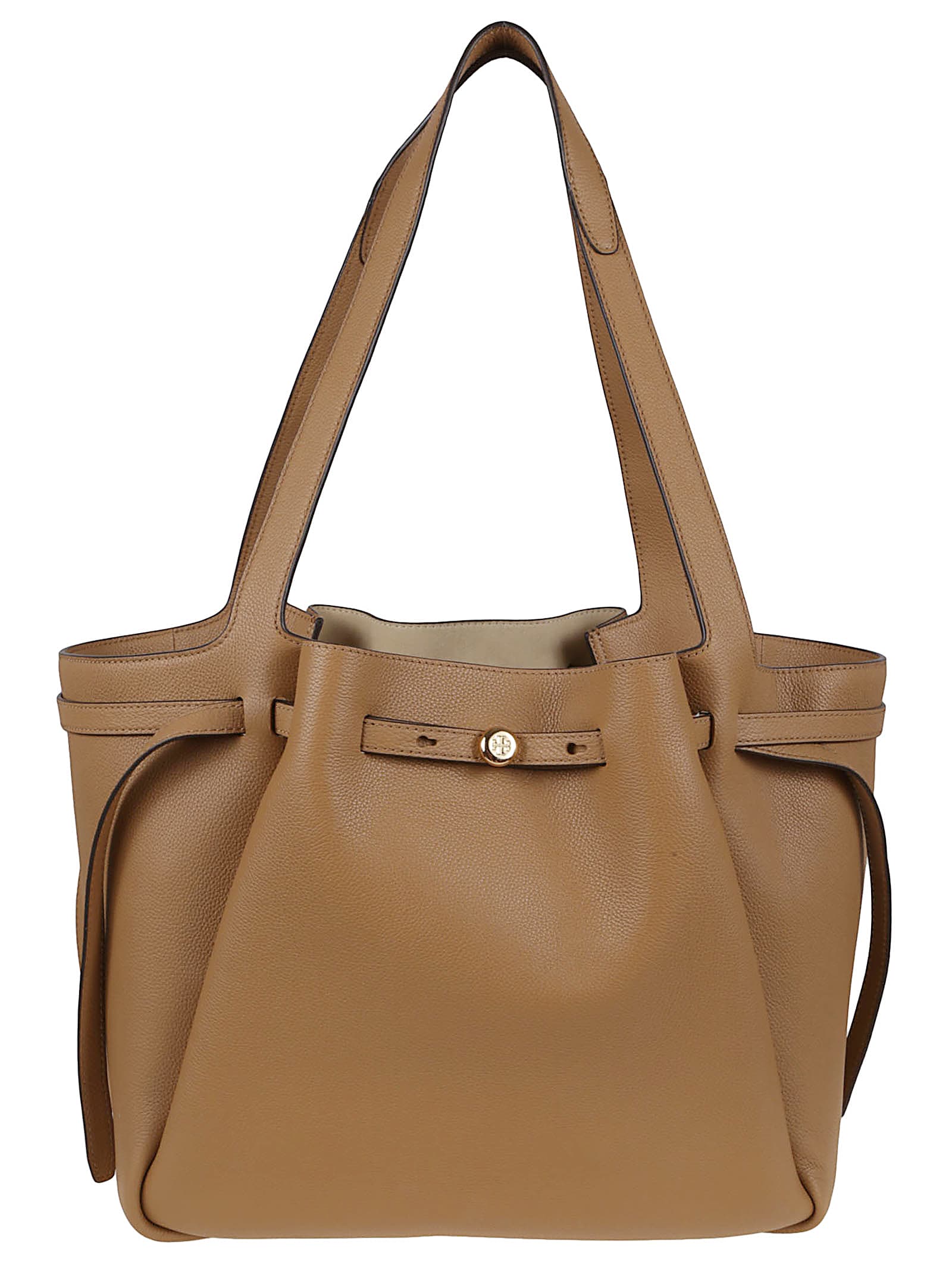 Tory Burch Sophisticated Cow Leather Shopper Bag In Brown