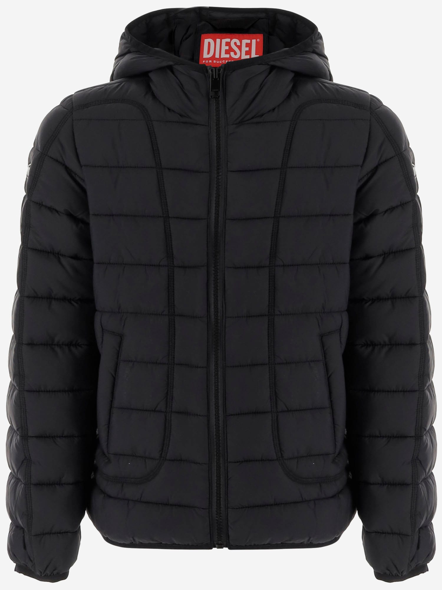 Diesel Jwstone Nylon Down Jacket In Black