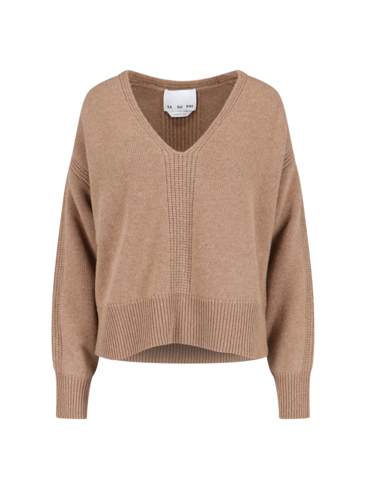 Shop Sa Su Phi V-neck Sweater In Brown