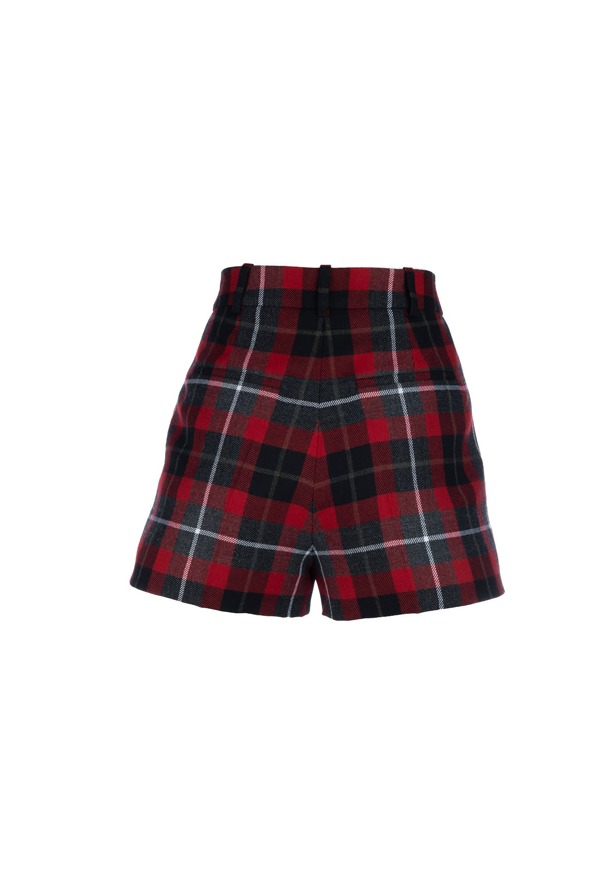 Dior High Waist Plaid Pattern Shorts With Belt Loops And Side Pockets In Multi
