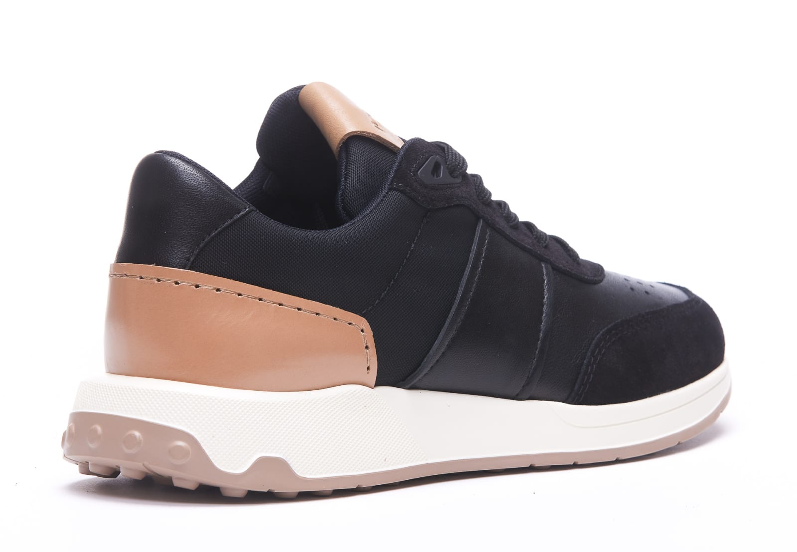 Tod's Tods Mens Black Luxury Leather And Mesh Low-top Trainers In Black