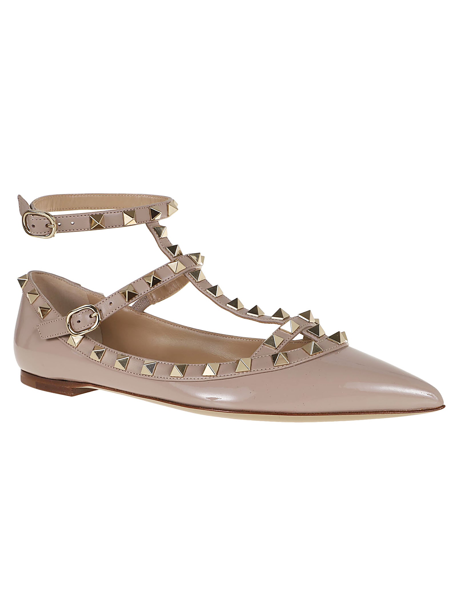 Shop Valentino Ballerina Rockstud T. 05 In Poudre