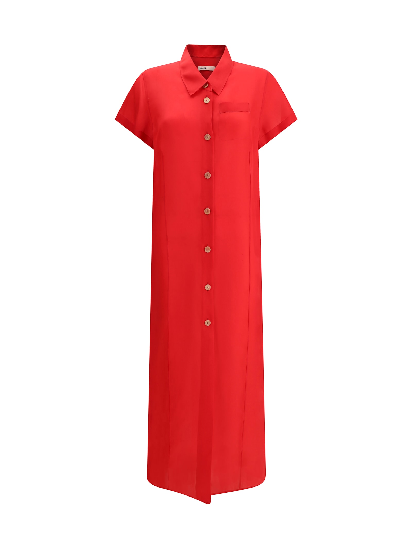 Khaite Effy Silk And Cotton-blend Organza Midi Shirt Dress
