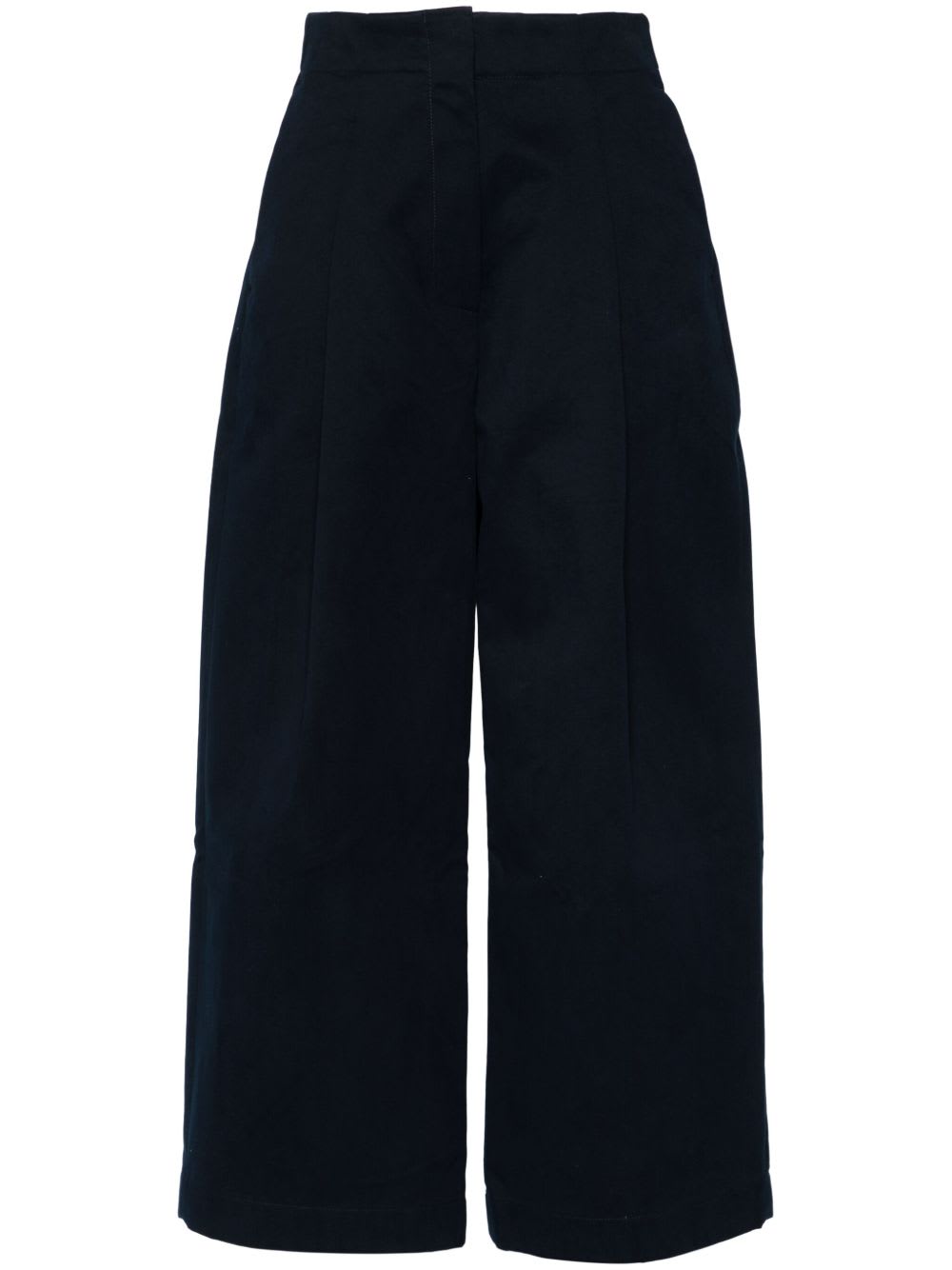 Studio Nicholson Wide Leg Cotton Trousers In Blue