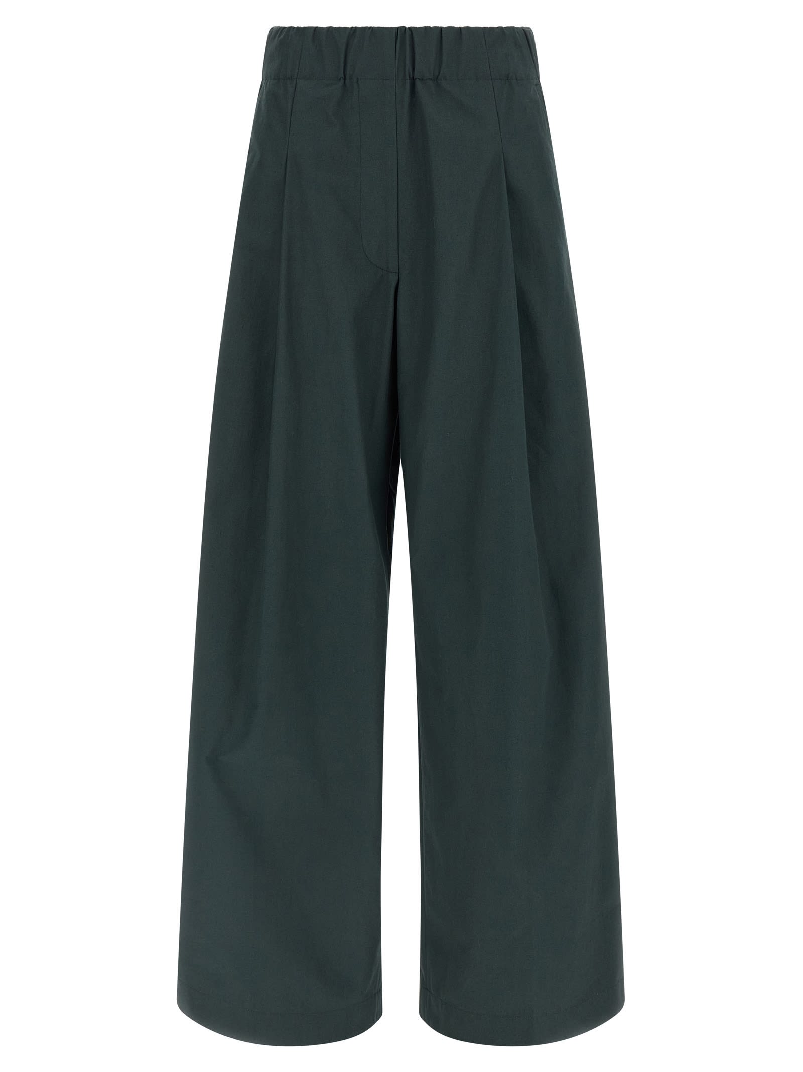 Dries Van Noten Comfortable Trousers With Elastic Waistband And Back Pocket In Green