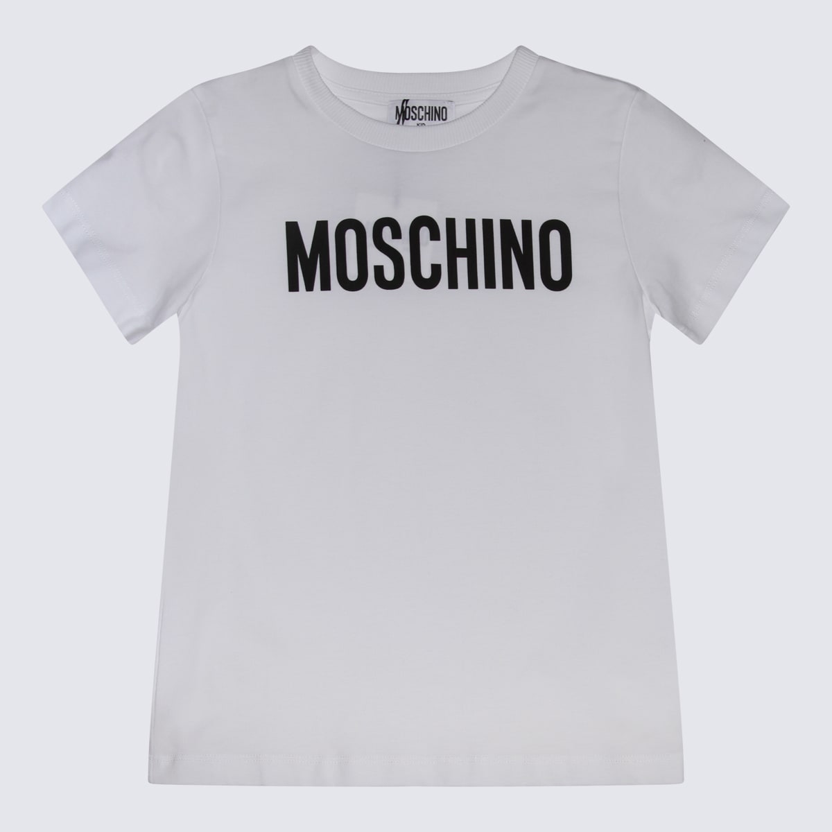 Shop Moschino White And Black Cotton T-shirt In Bianco