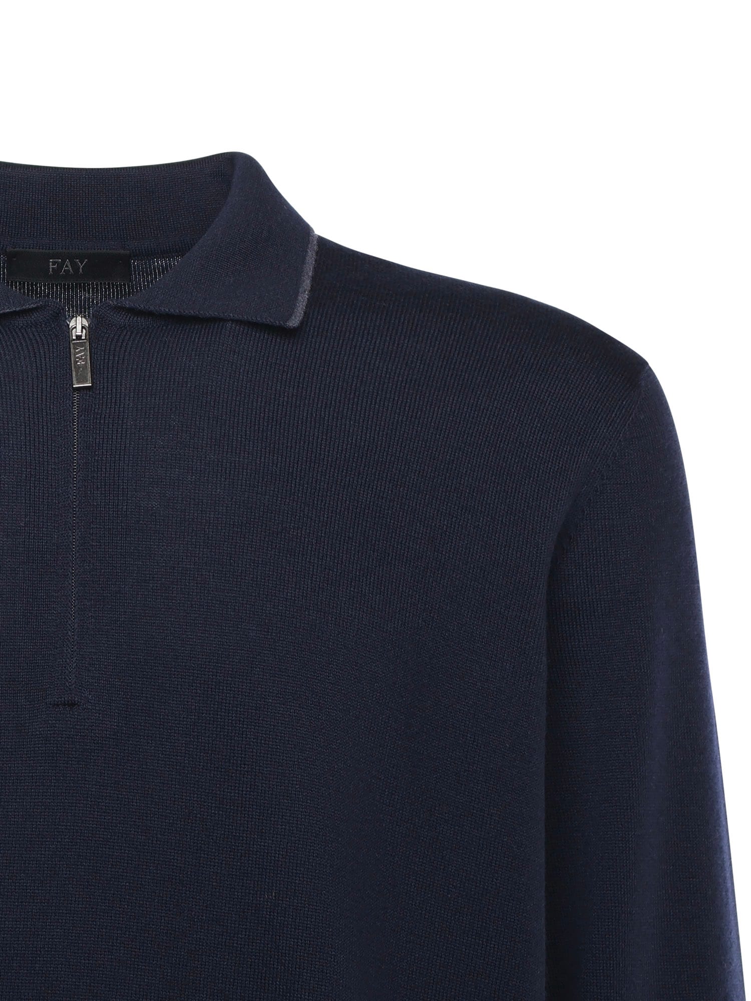 Fay Wool Polo In Blue