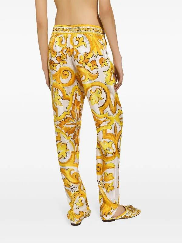 Shop Dolce & Gabbana Pantaloni St Maiolica In Tn Giallo