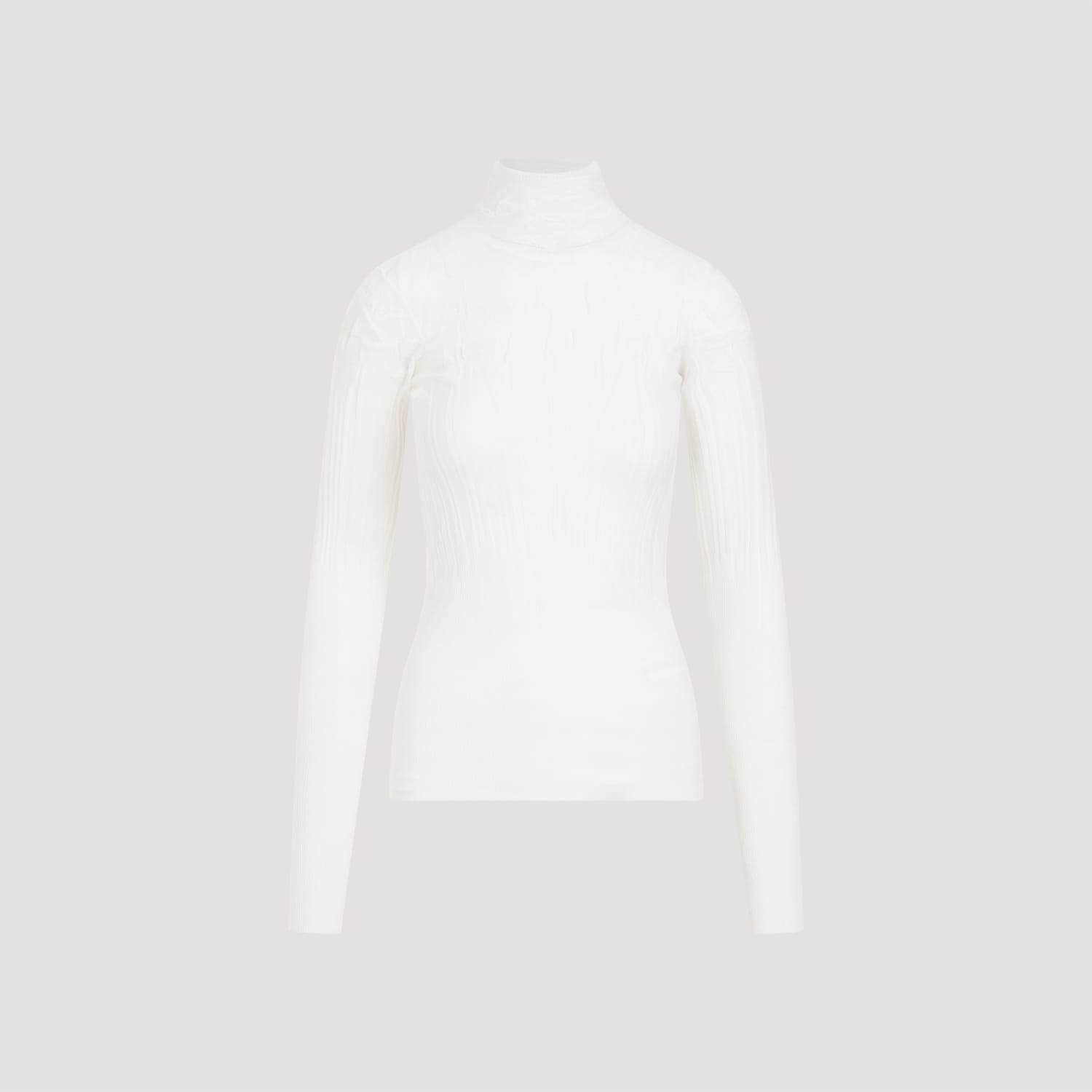 Shop Bottega Veneta Cotton Top In Chalk