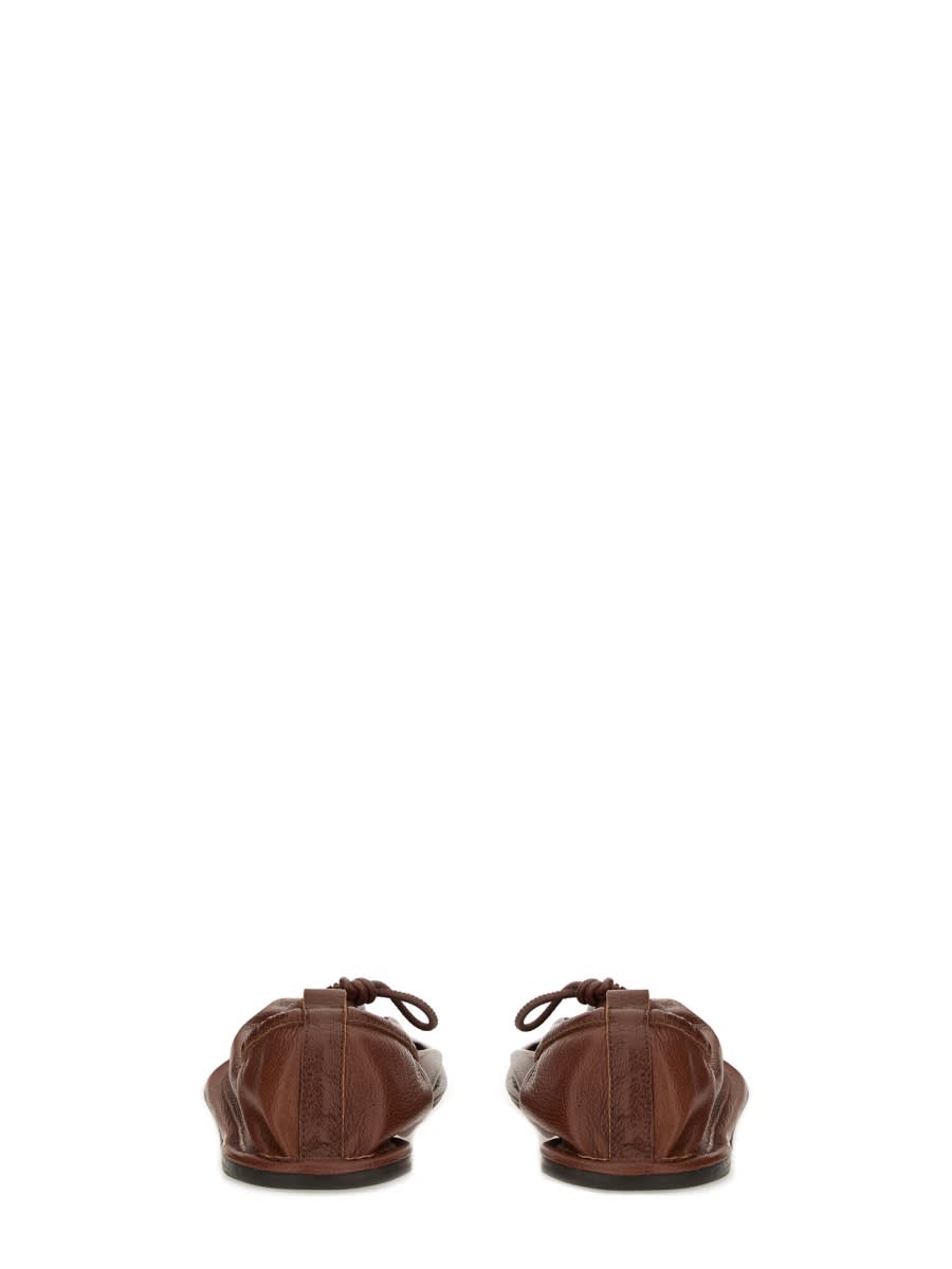 Hereu Elasticated Detail Square-toe Flat Shoes