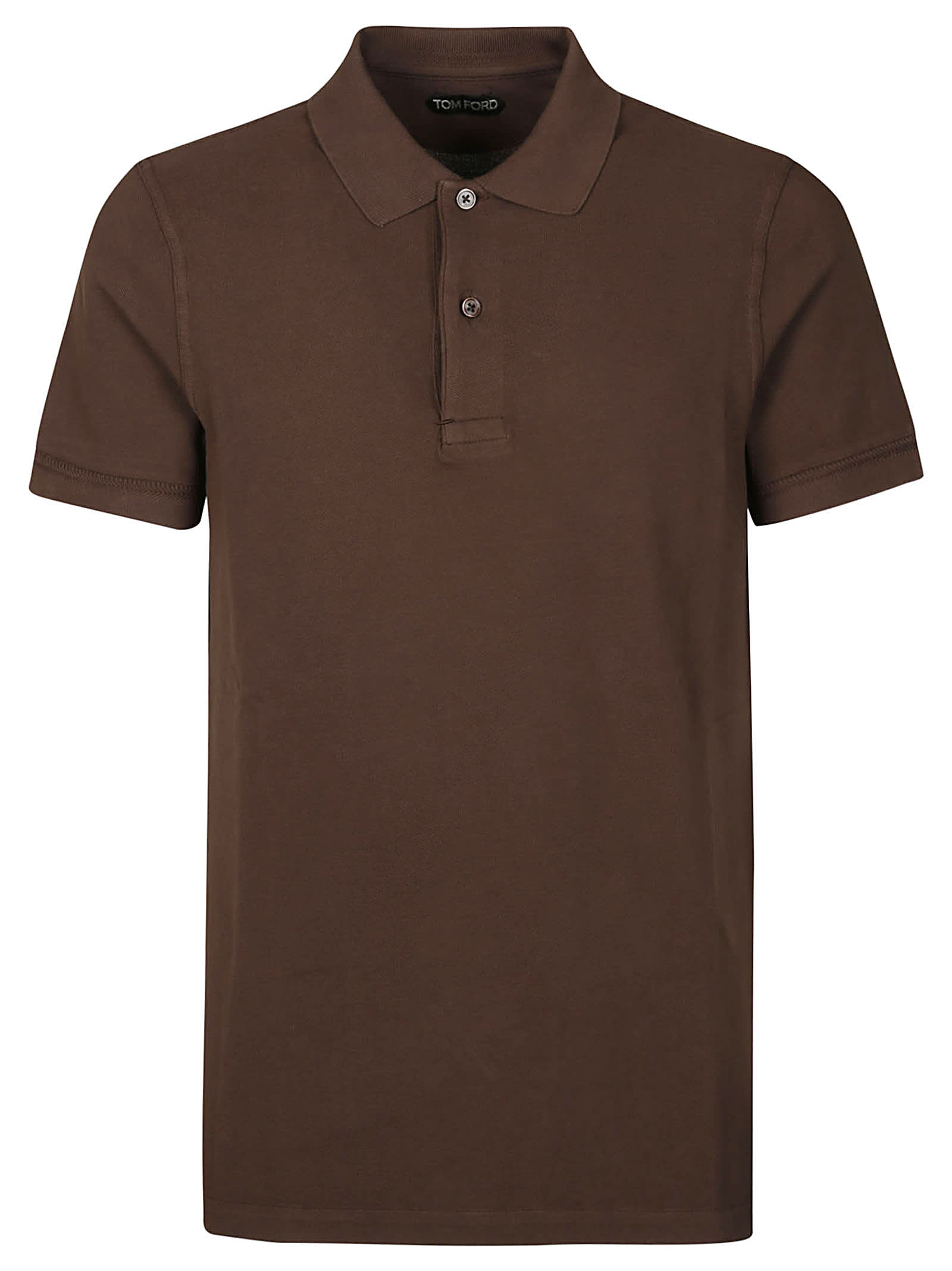Tom Ford Tennis Piquet Short Sleeve Polo Shirt In Chocolate