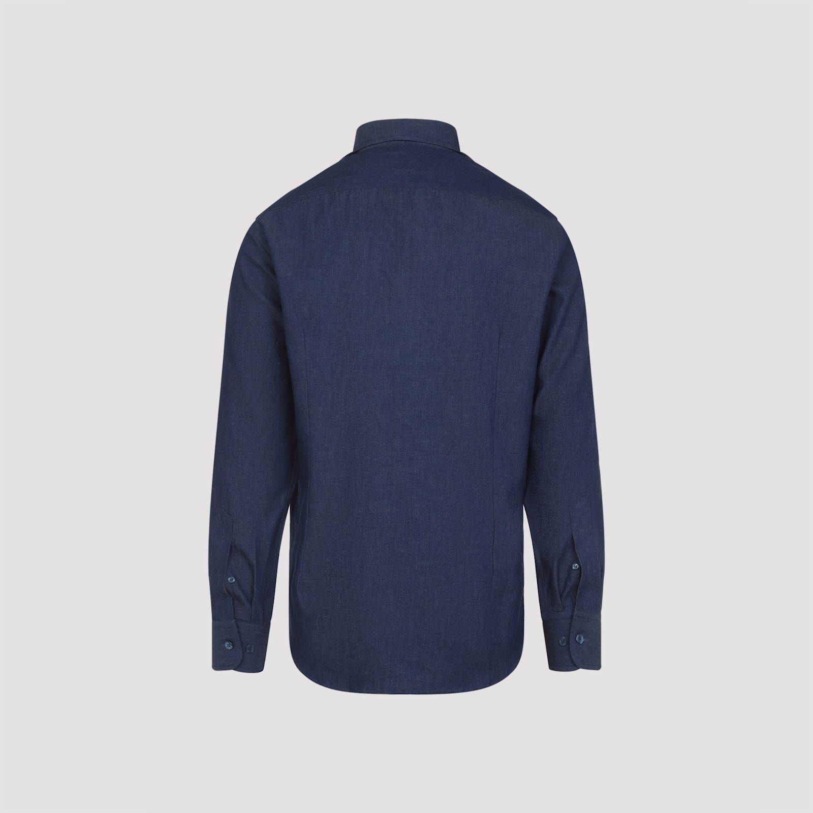 Etro Pegaso Embroidered Long-sleeved Shirt In Blue