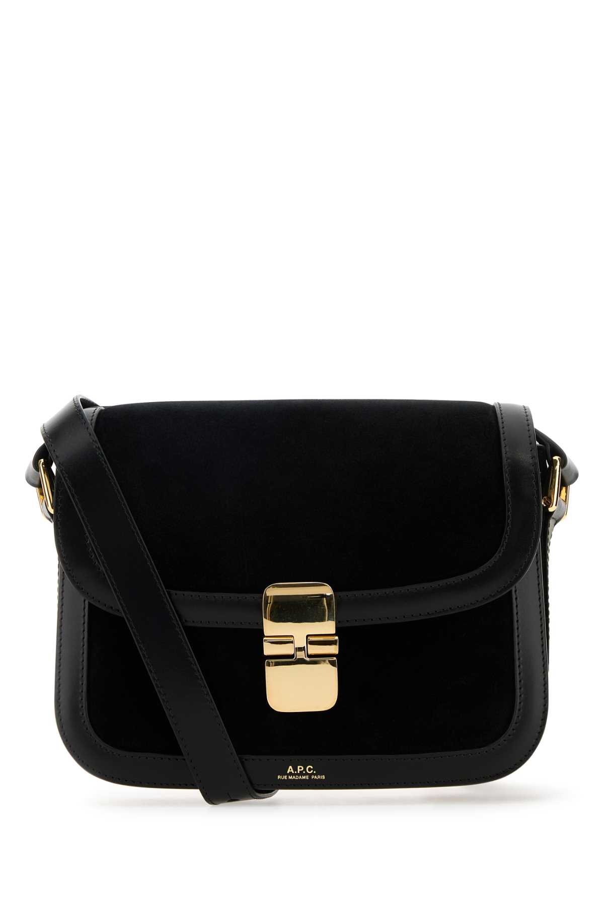 A. P.C. Black Suede Small Grace Crossbody Bag