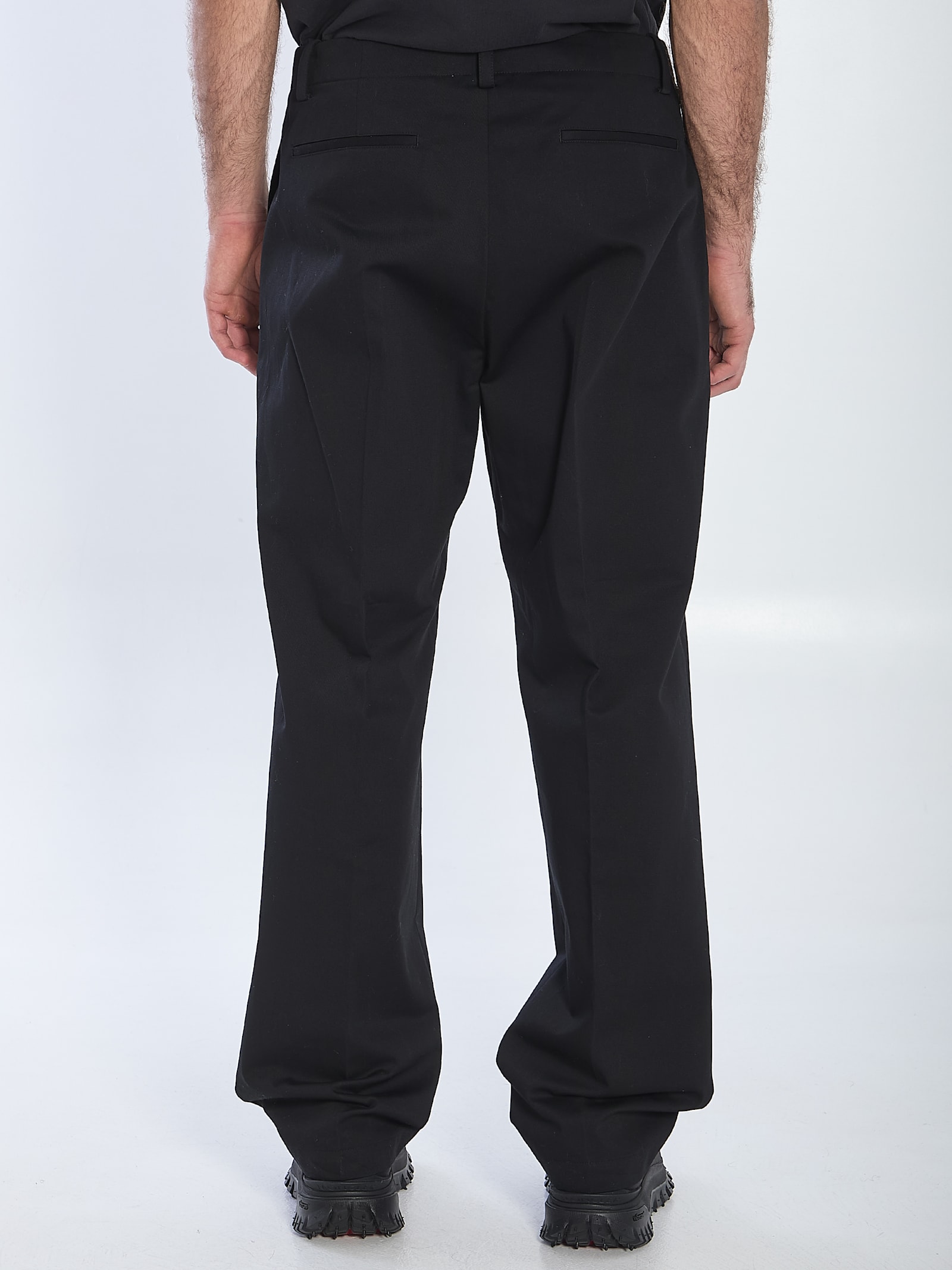 Moncler Gabardine Trousers Featuring Elastic Waistband In Black