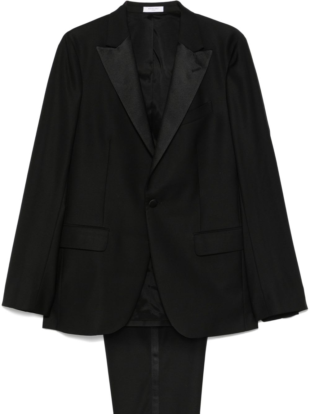 Boglioli Tailored Blazer Peak Lapels In Black