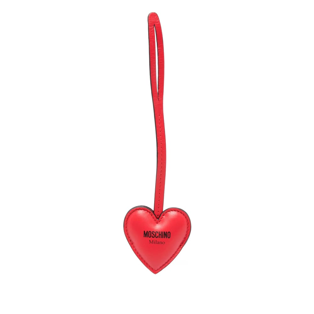 Moschino Heart-shaped Keyring In Red
