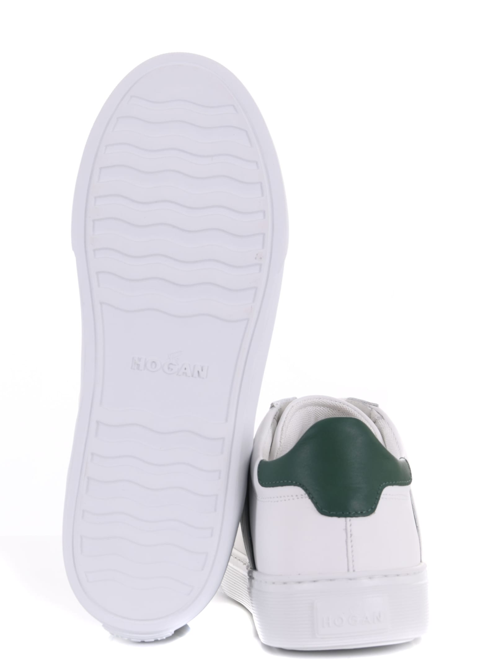 Shop Hogan Sneakers In Bianco/verde Scuro