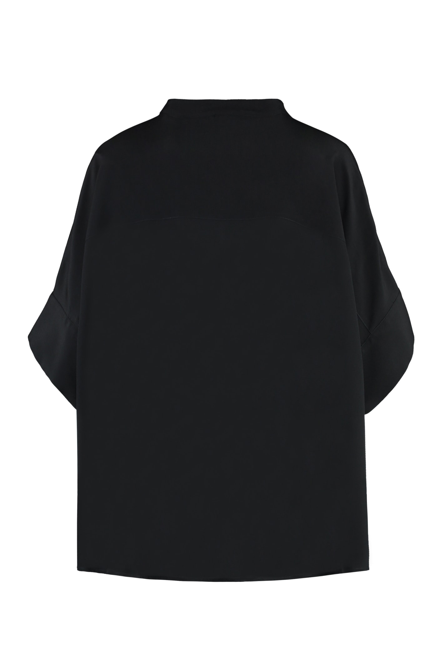 Shop Barba Napoli Silk Blouse In Black