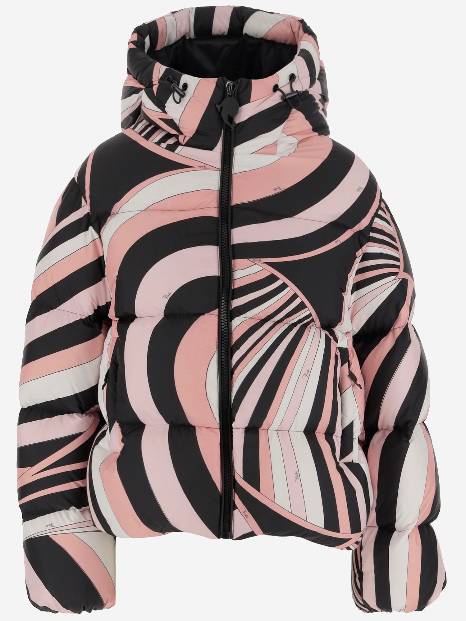Pucci Down Jacket With Iris Print In Multi