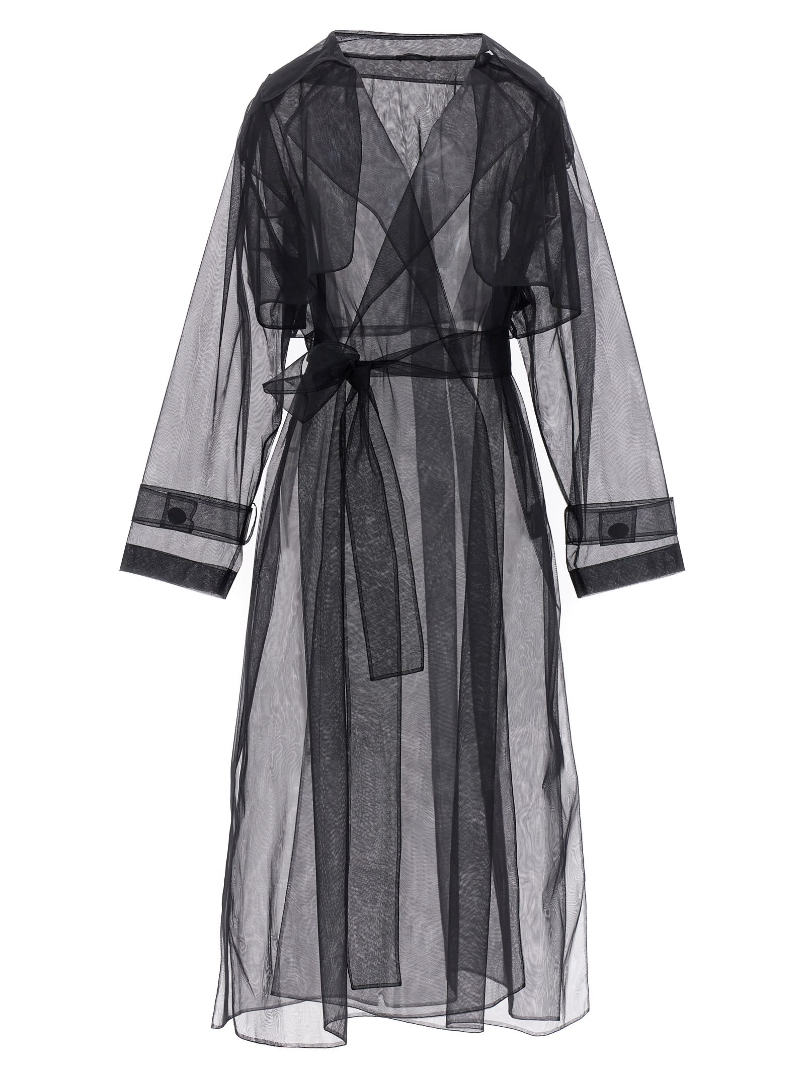 Shop 19:13 Dresscode Tulle Trench Coat In Black