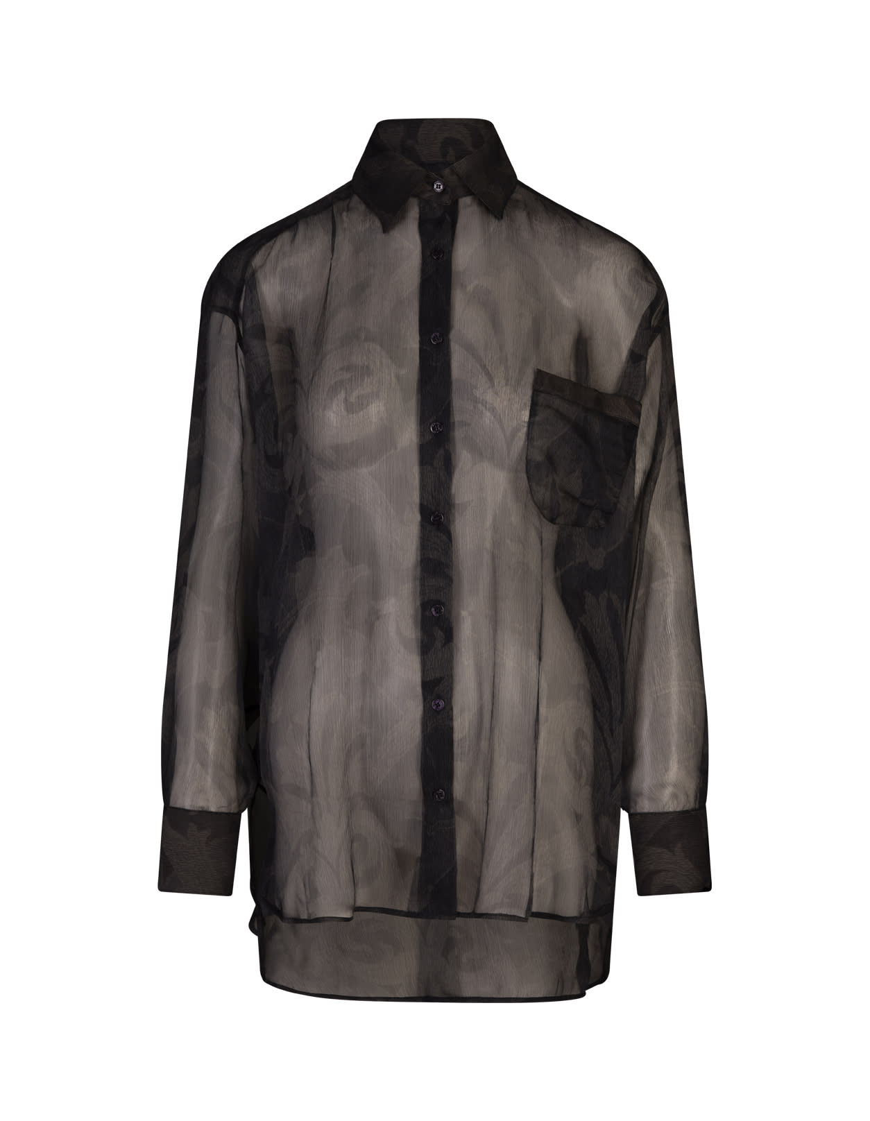 ETRO PRINTED GREY SILK SHIRT 