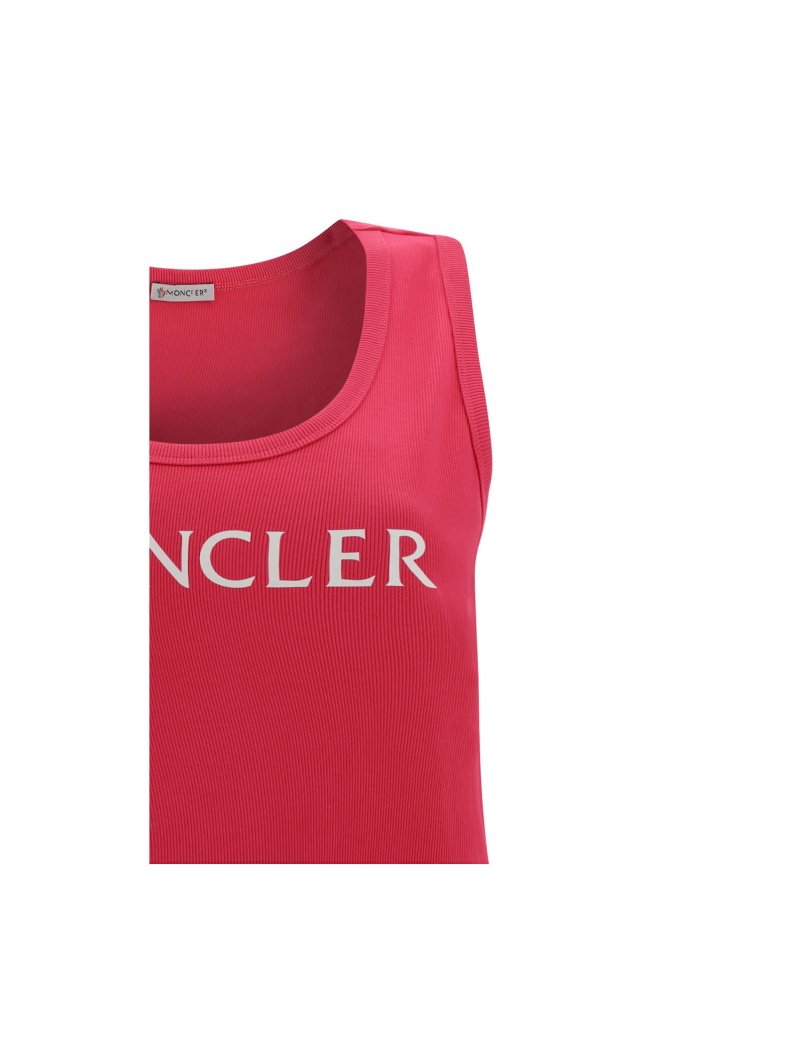 Moncler Logo-print Cotton-blend Tank Top In Purple