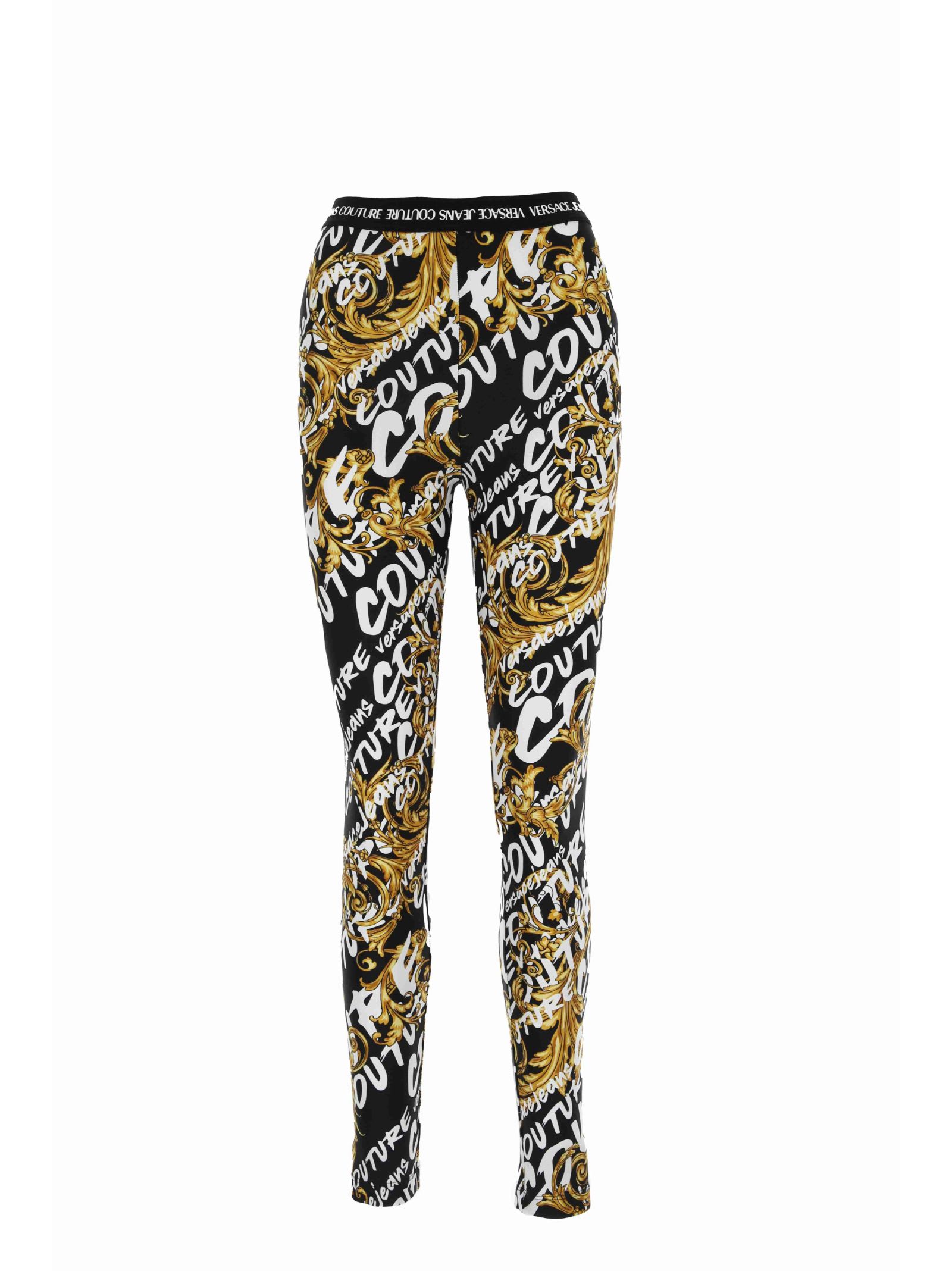 Shop Versace Jeans Couture Leggings In 899 + 948