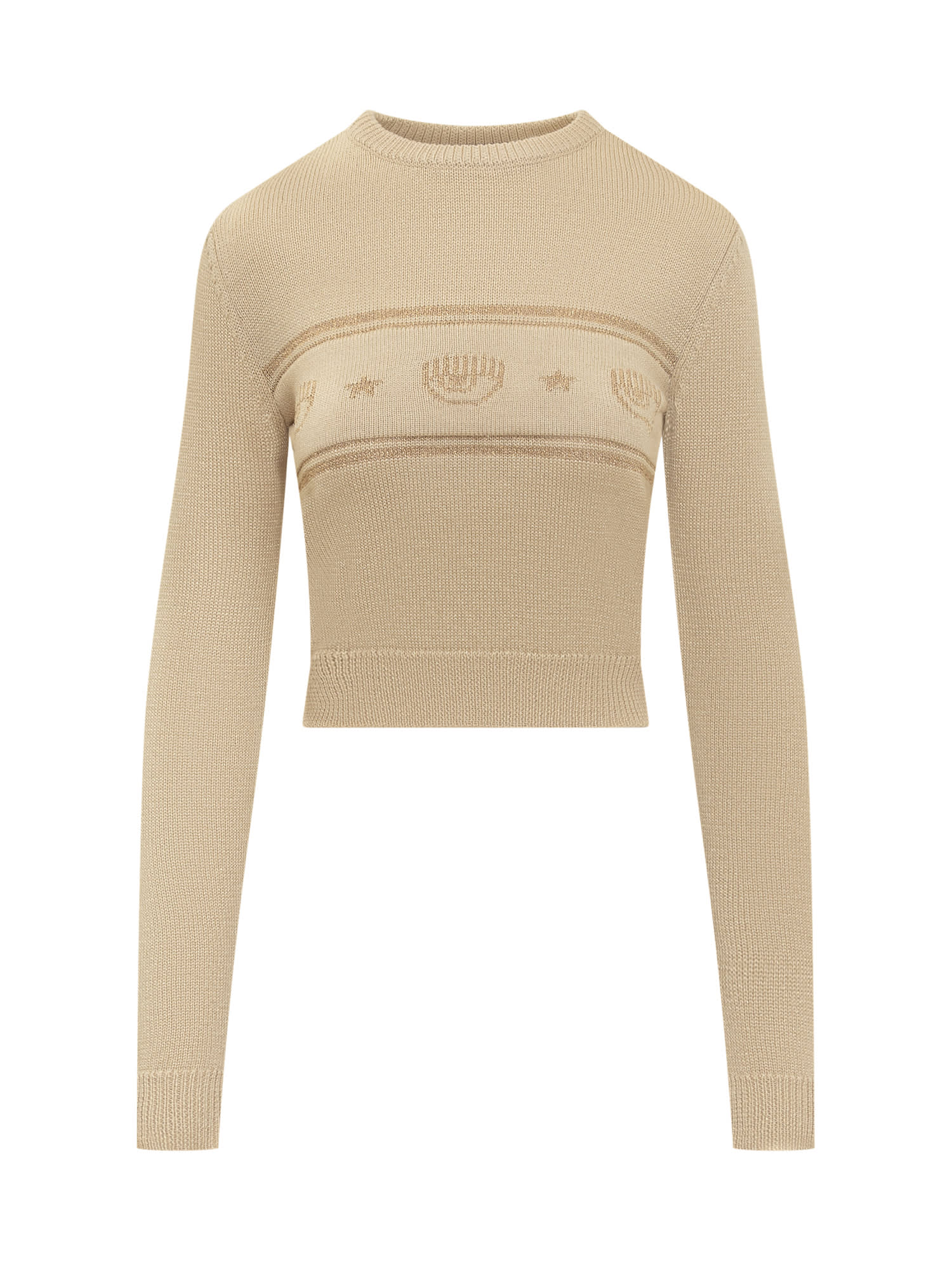 Chiara Ferragni Logomania Sweater In Oro