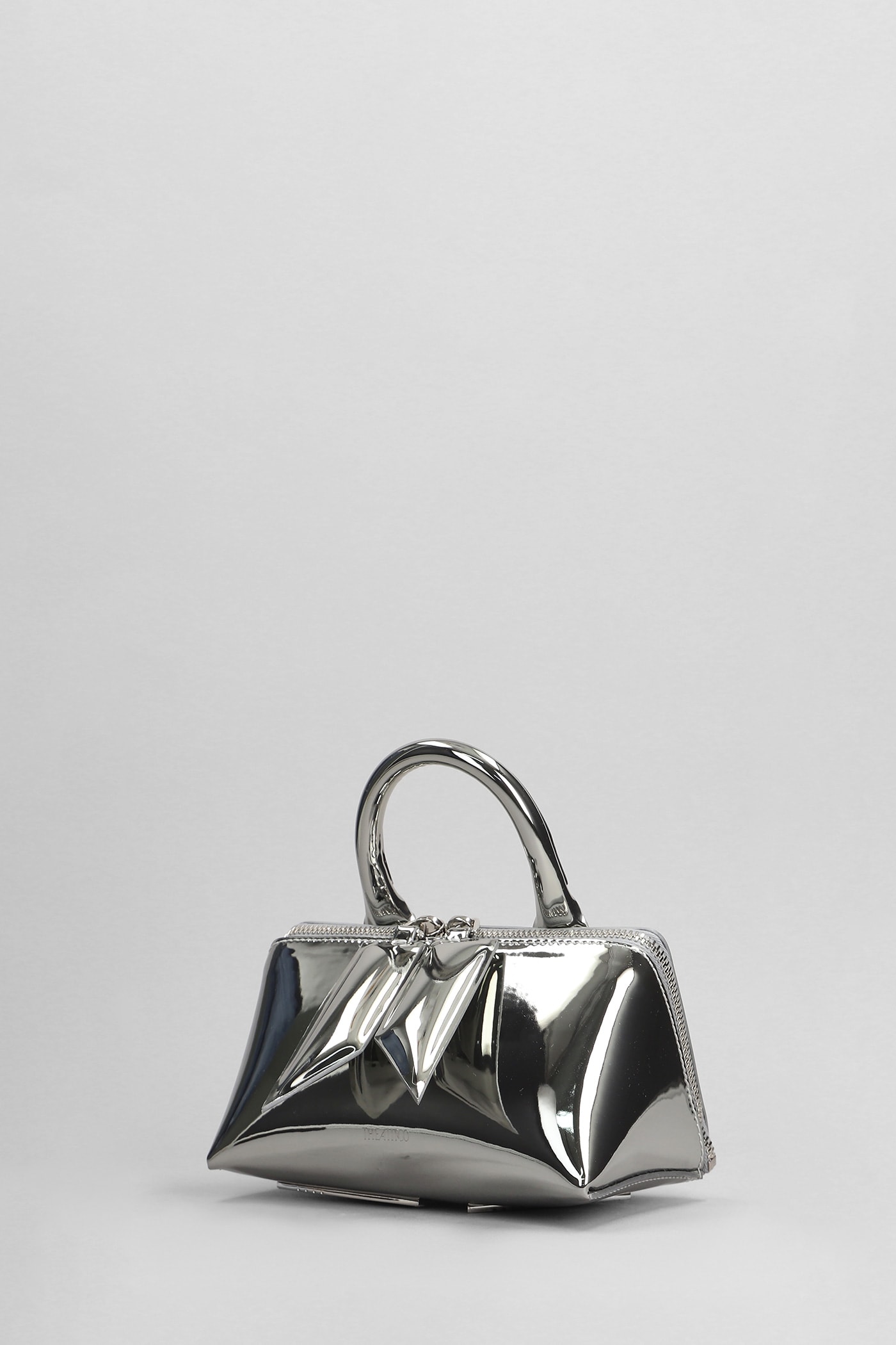 Shop Attico Friday Shoulder Bag In Silver Polyuretan