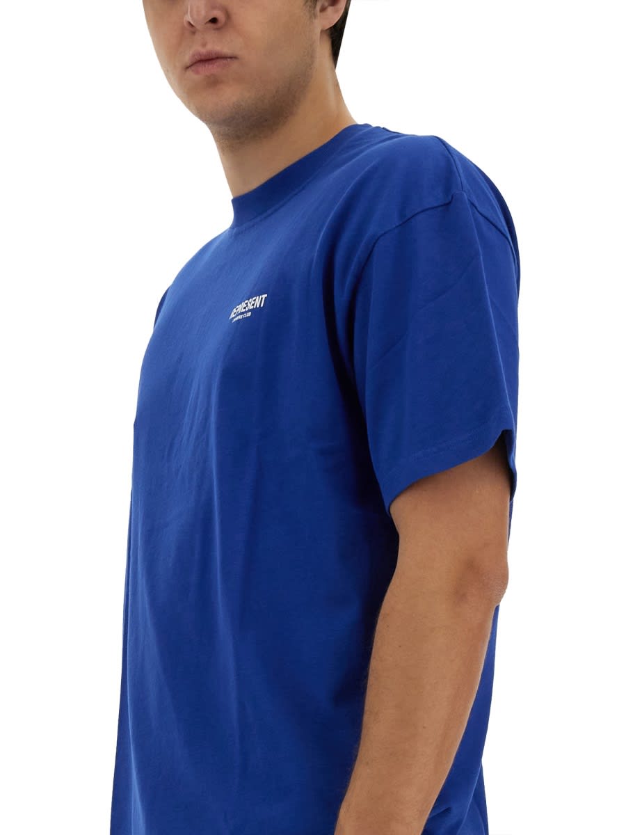 Shop Represent T-shirt With Logo In Cobalt Blue
