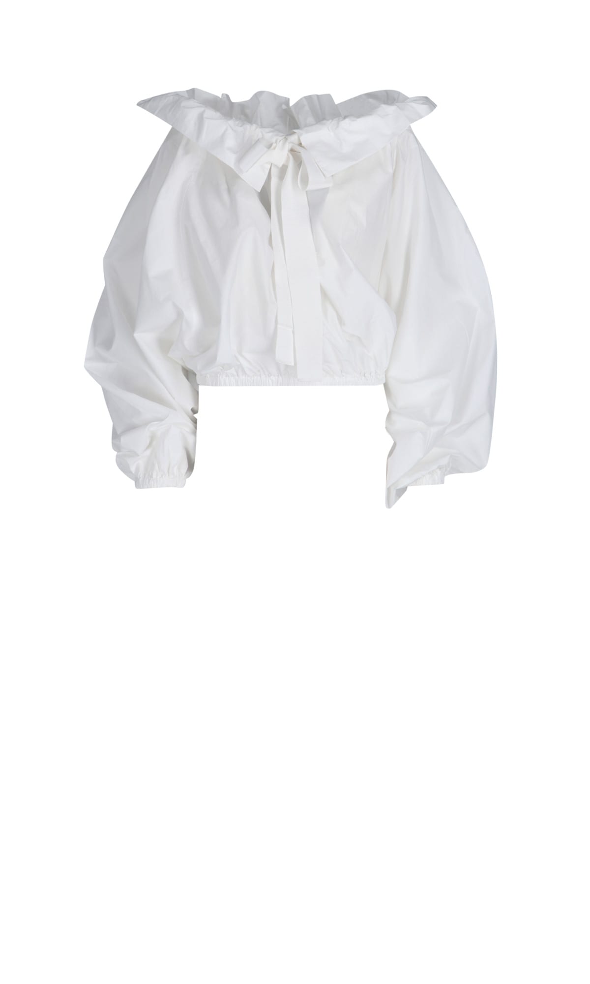 Top With Balloon Sleeves In White