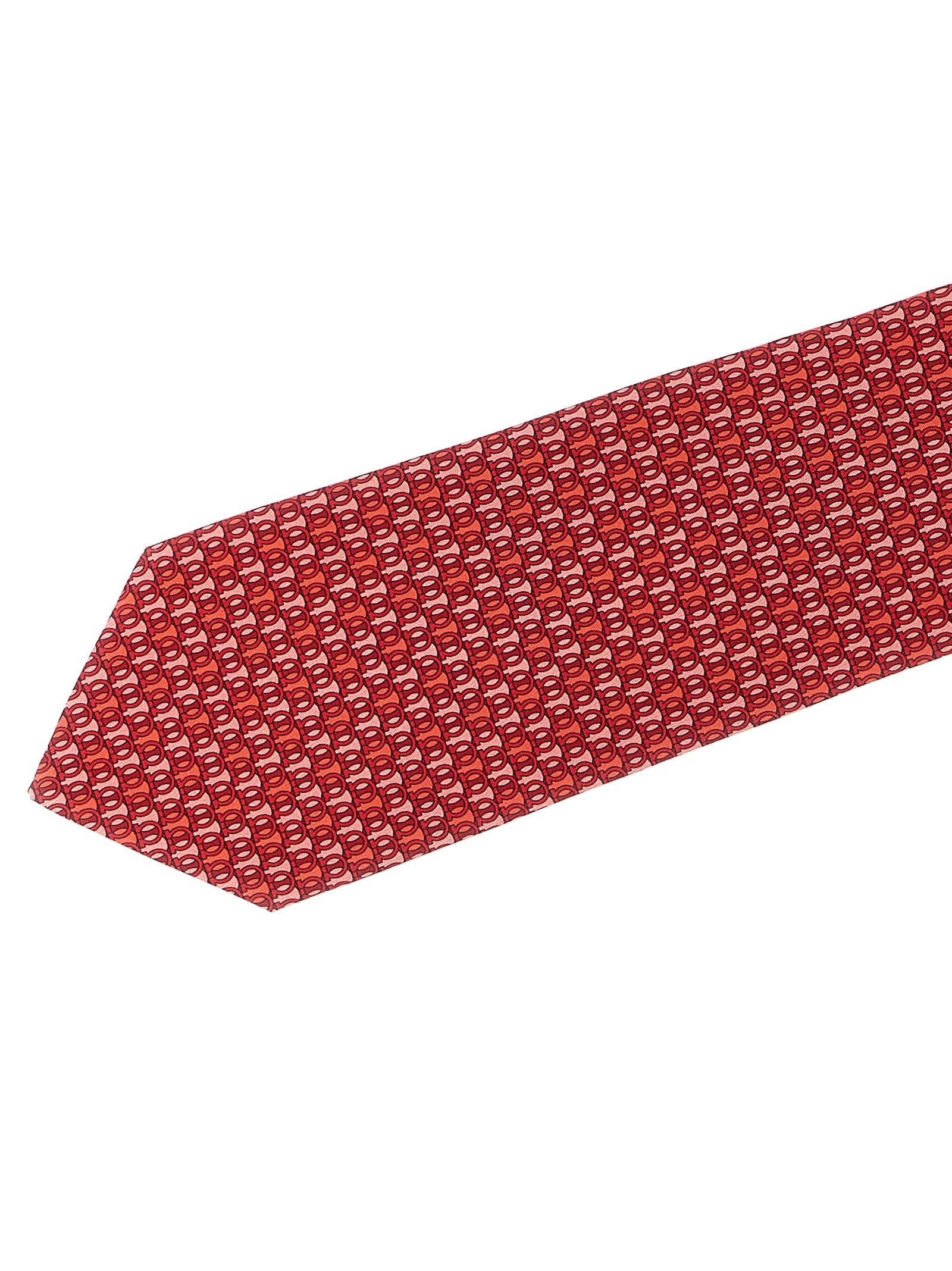 Ferragamo Gancini Pois Print Tie In Red