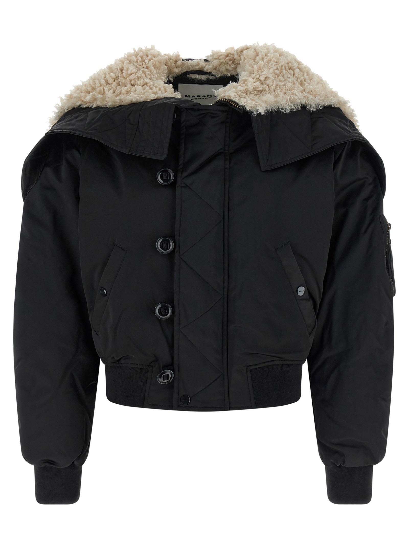Isabel Marant Étoile Elisa Hooded Bomber Jacket In Black