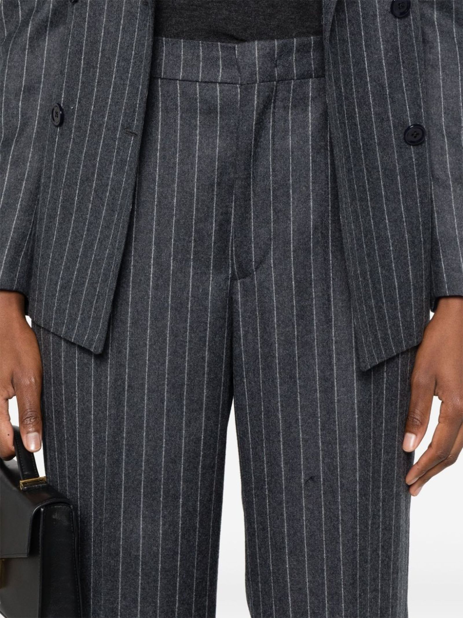 Shop Tagliatore Grey Virgin Wool Pinstriped Suit