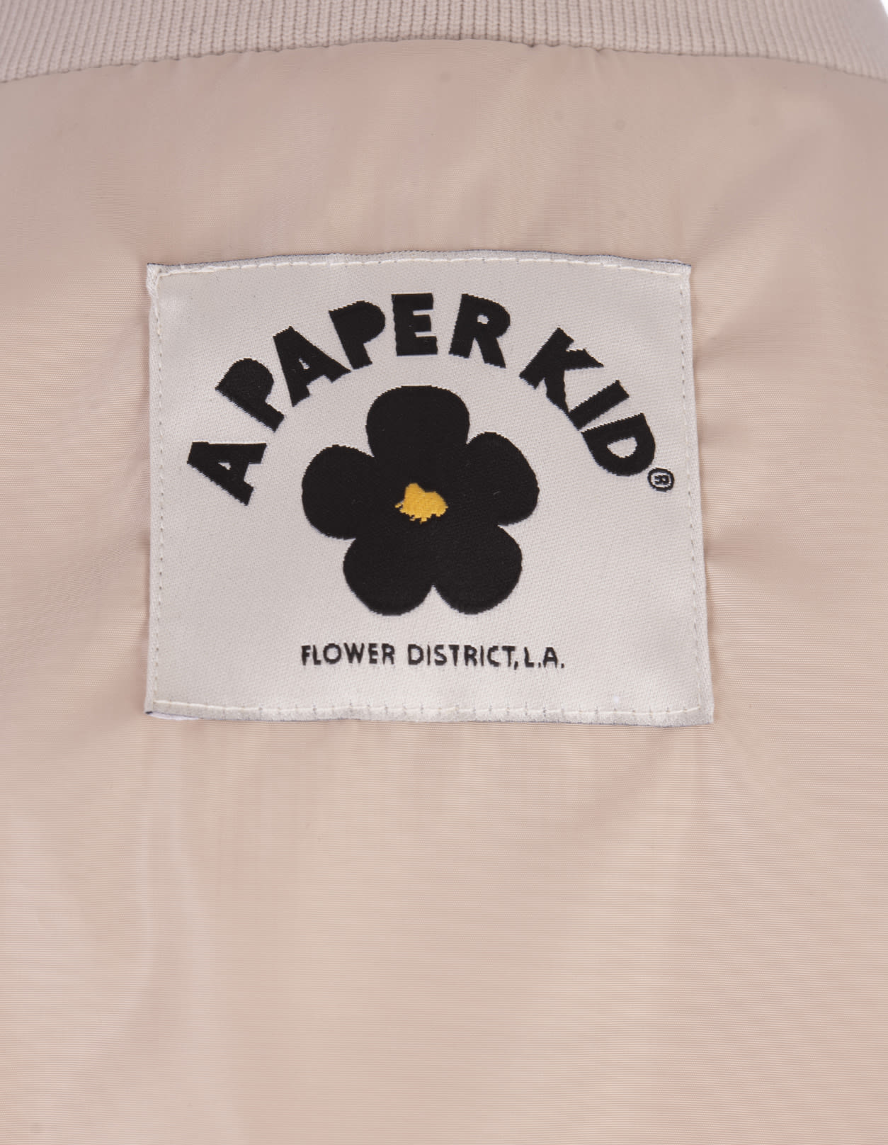 Shop A Paper Kid Sand Technical Fabric Bomber Jacket With Logo In Brown