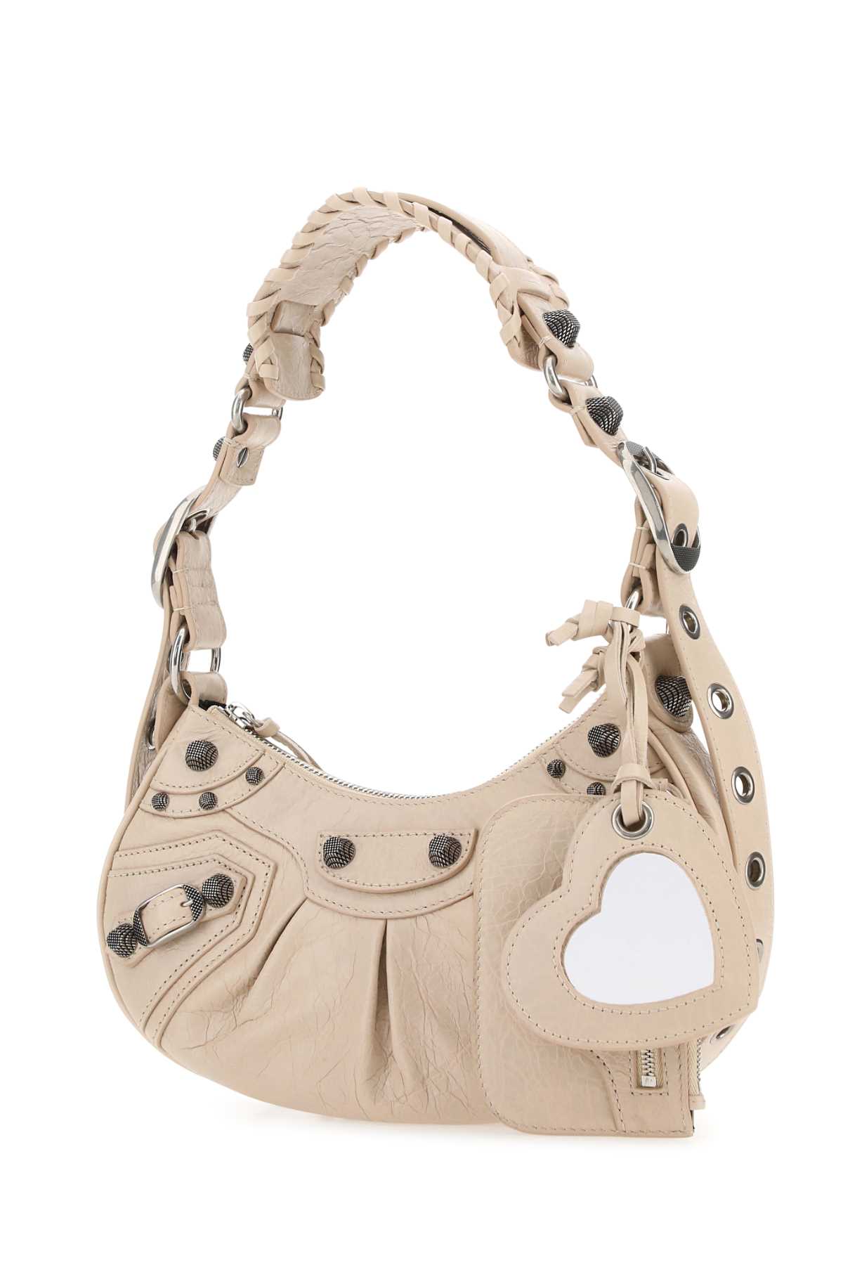 Balenciaga Green Leather Shoulder Handbag With Magnetic Closure And Metal Details In 9518