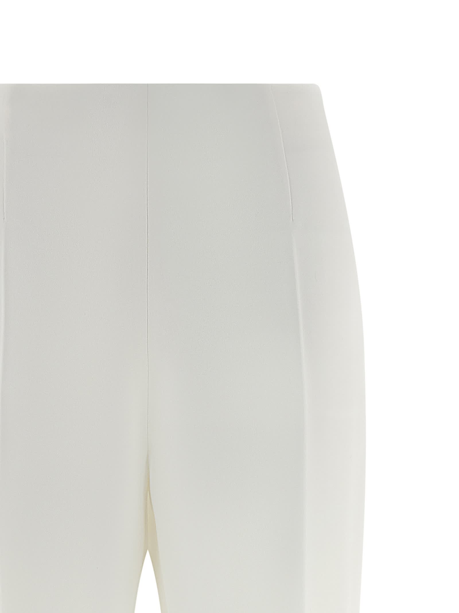 Alberta Ferretti Pleated Wide-leg Trousers In White