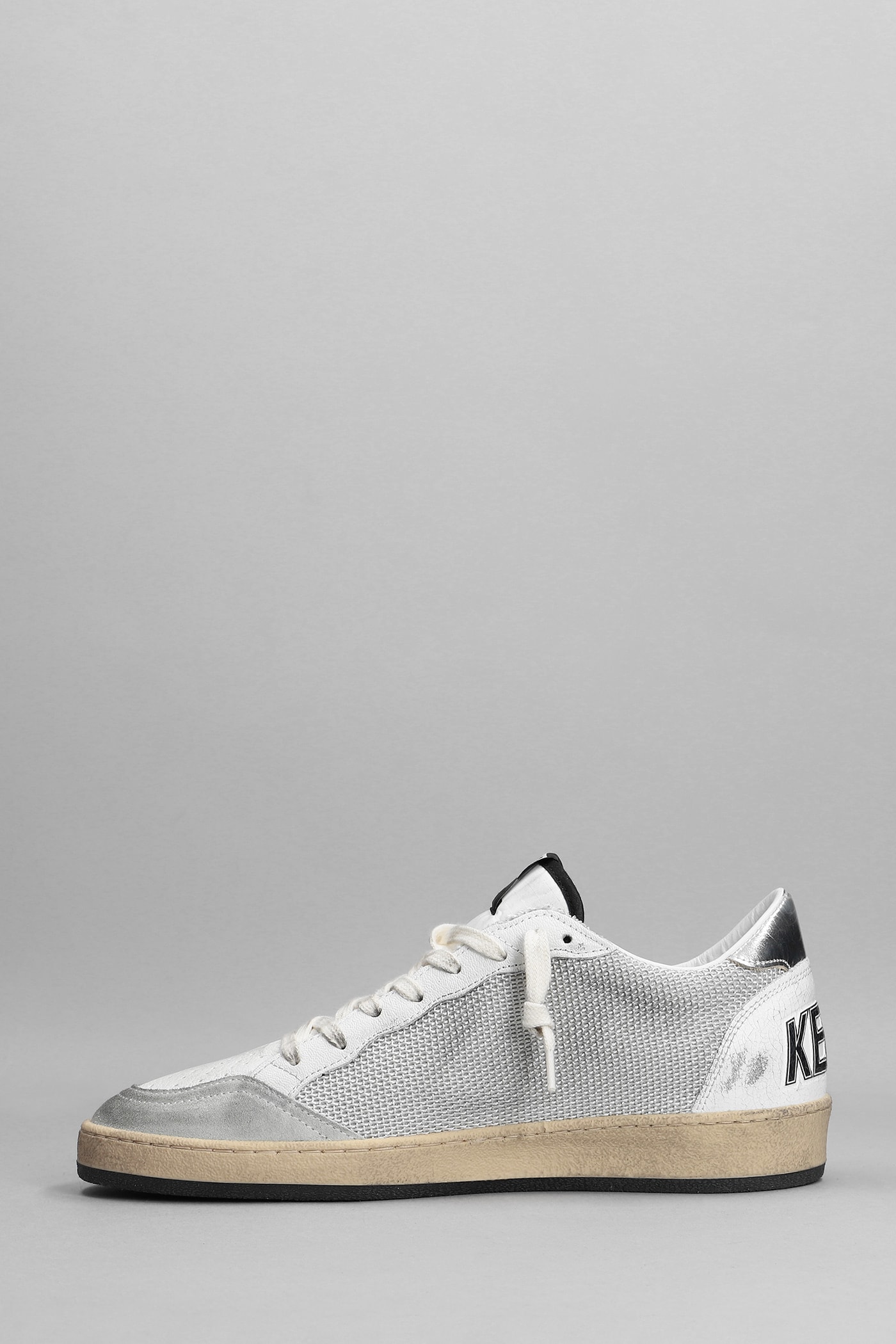 Shop Golden Goose Ball Star Sneakers In White Leather And Fabric