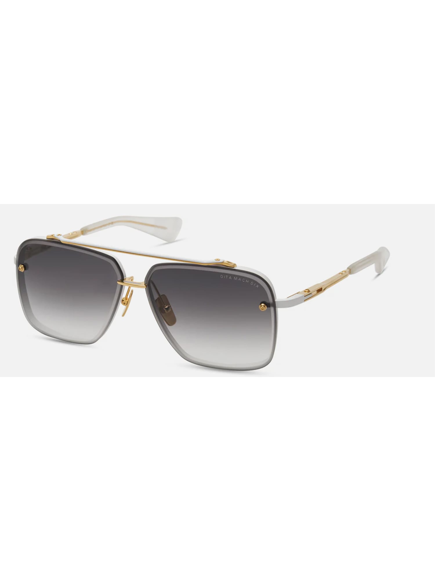Dita Dts121/62/07 Mach/six Sunglasses In Matte White_yellow Gold