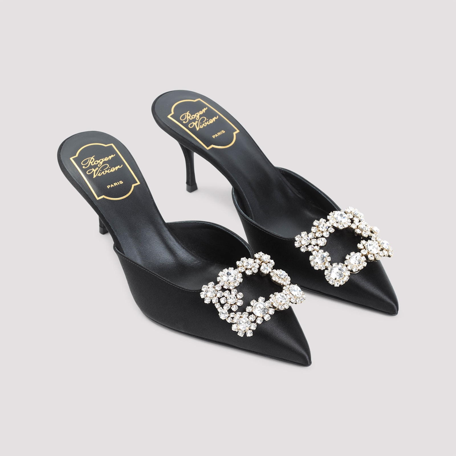 Roger Vivier Efflorescence Mules In Nero