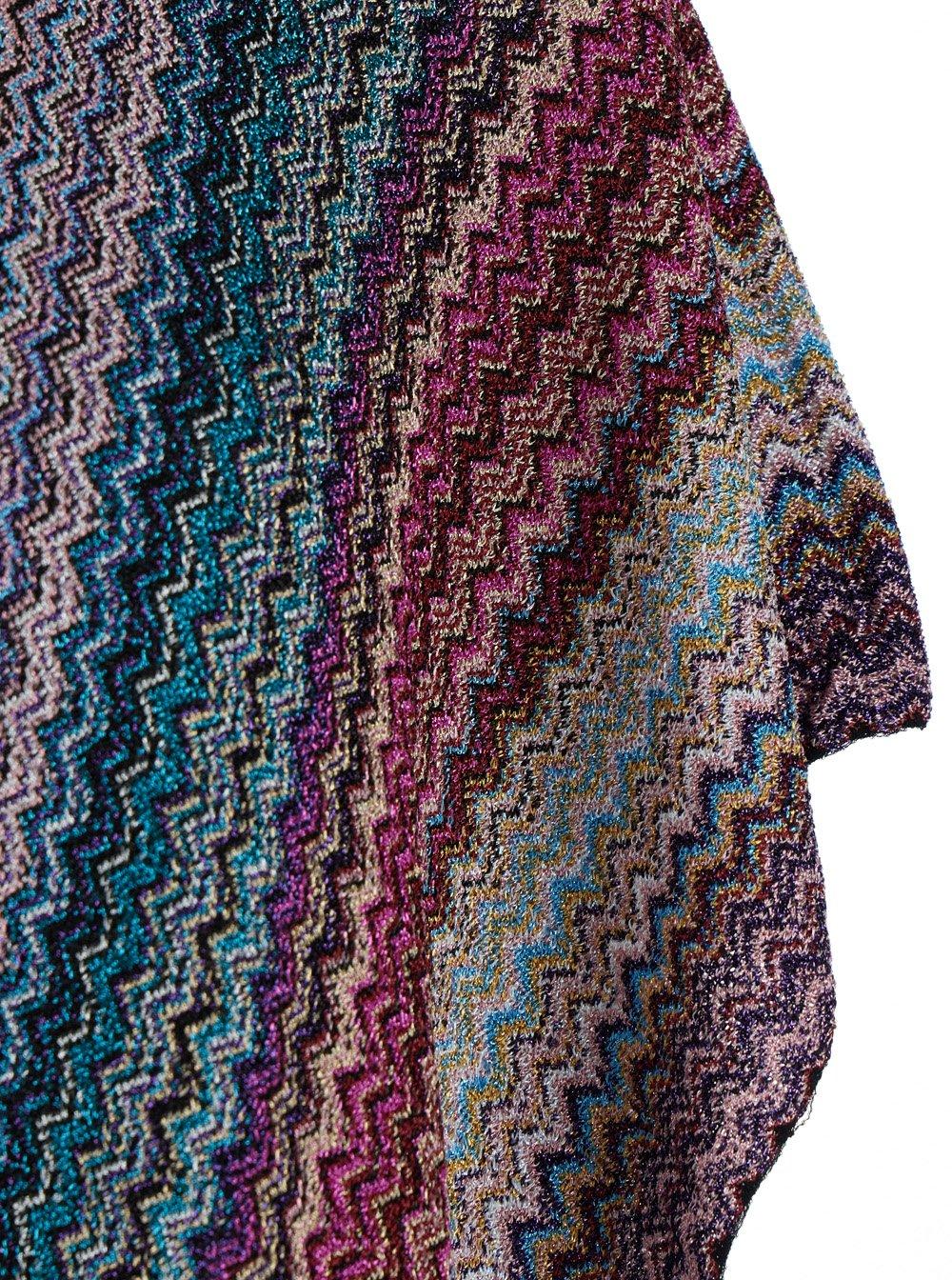 Shop Missoni Zigzag Woven Fringed Edge Cape  In Multicolor