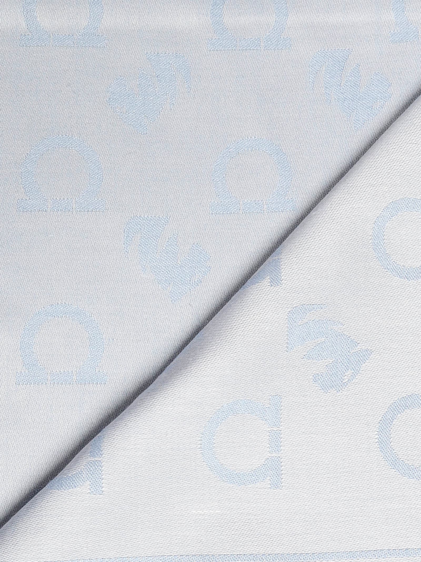 Ferragamo Gancini Monogram Jacquard Stole In Blue