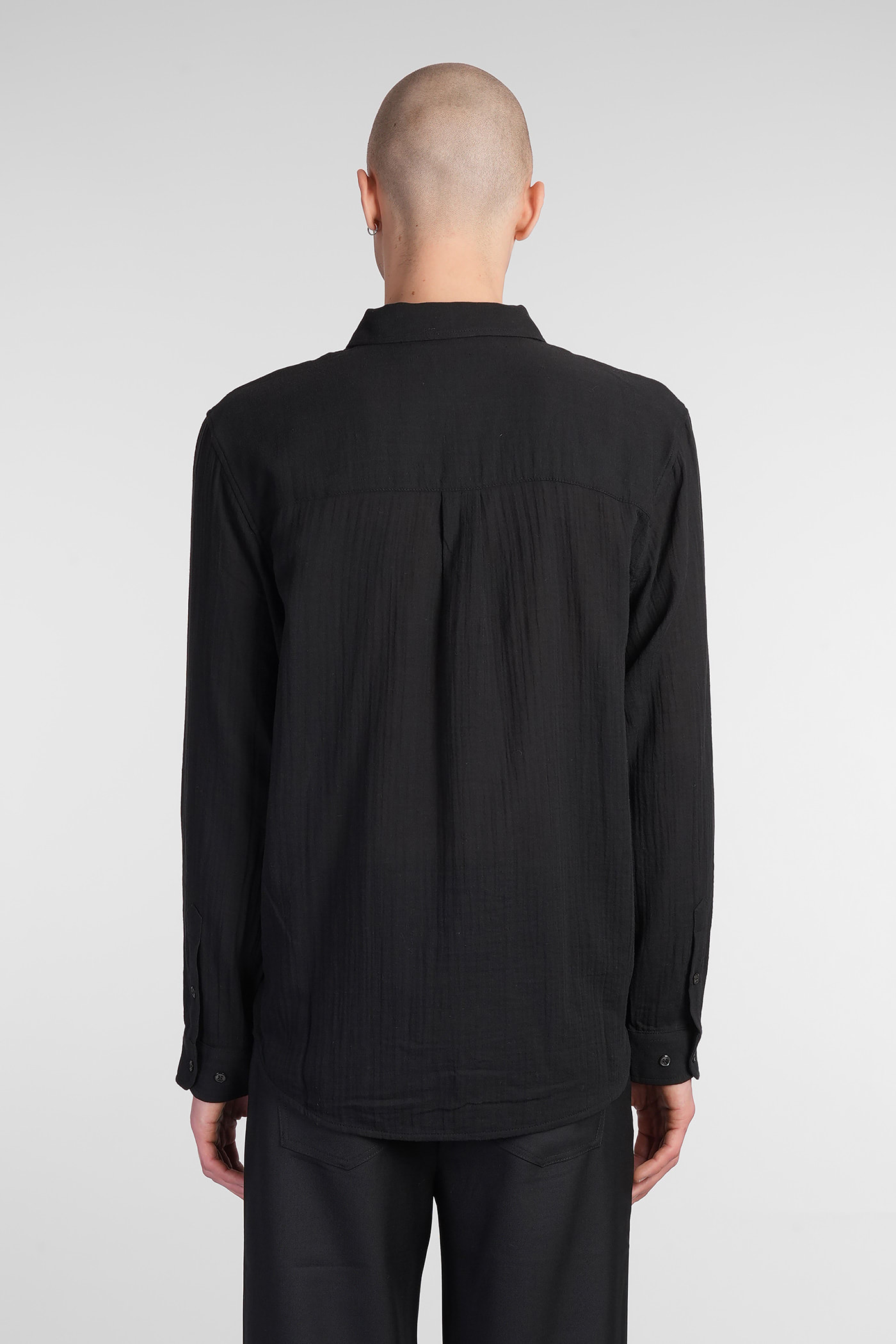 Séfr Black Voile Shirt In Black