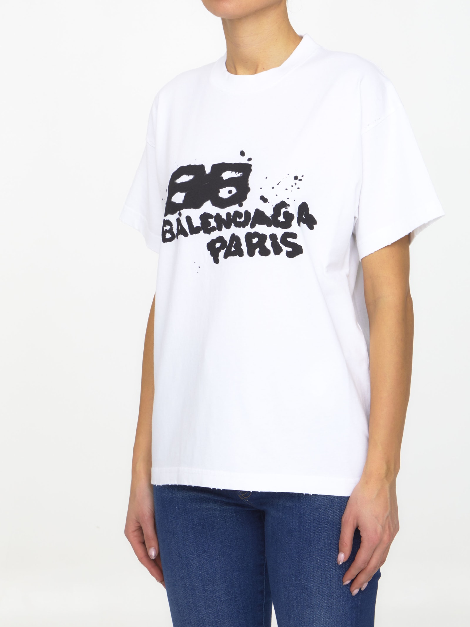 Balenciaga Hand Drawn Bb Icon Medium Fit T-shirt | Smart Closet